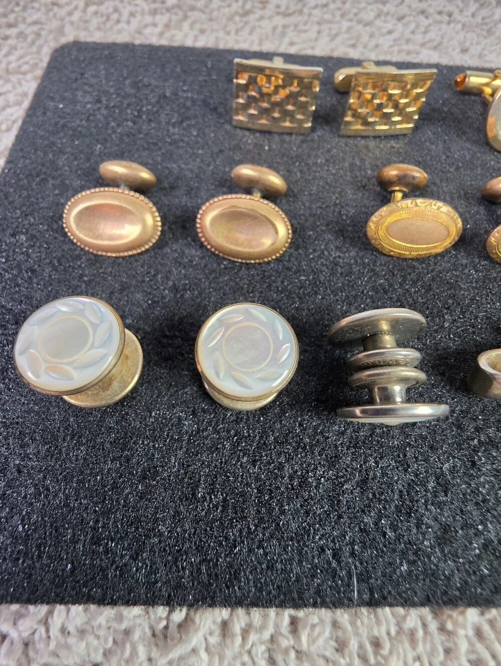Men's Gold-Tone and Silver Cufflink & Tie Clip Set - Classic Multipack
